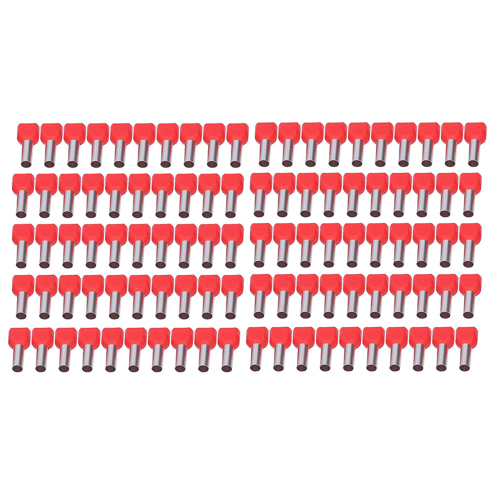 100pcs 2 Pin Insulated Cable Lugs Copper Crimp Connector AWG 10 6.0mm² TE6014