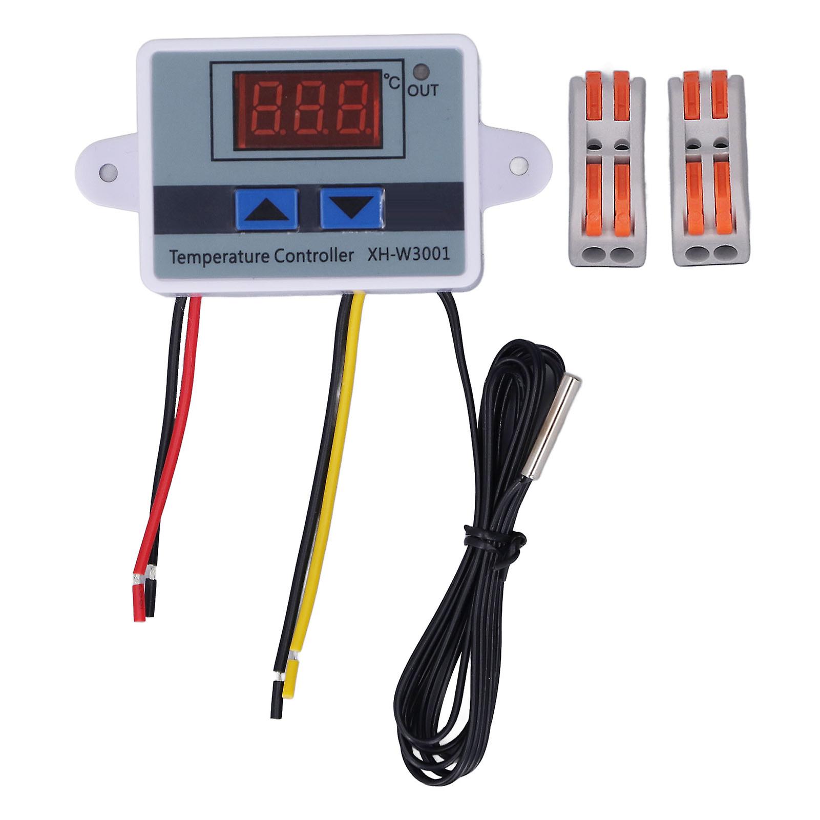 2 Pack 1500W Digital LED Temperature Controller with Waterproof Probe Rapid Connector Thermostat AC110‑