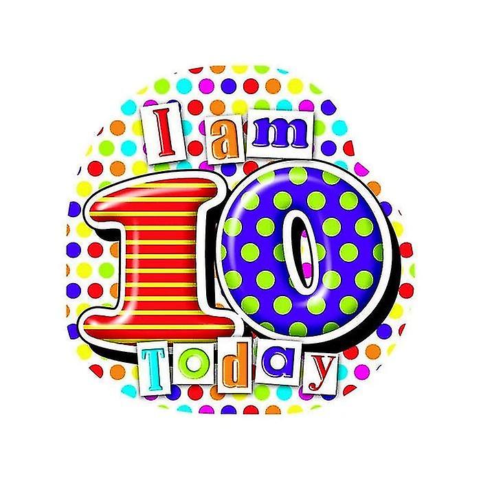 Simon Elvin I Am 10 Today Shaped Party Badge