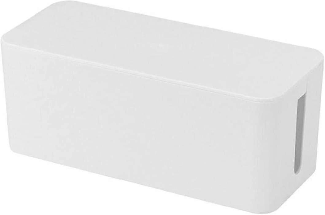 2024 Cable Tidy Box, Tidy Cable Box Dustproof Box Storage Cable Management Storage Organizer White