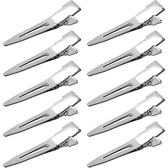 Curl Clips Single Prong Section Clips Metal Alligator Hair Pins Clips for Hair Extensions 50 PCS