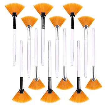 12 Cepillos Faciales Cepillos de Máscara de Abanico Pincel Transparente Dandle Forma de Ácido de Frutas en Forma de Abanico
