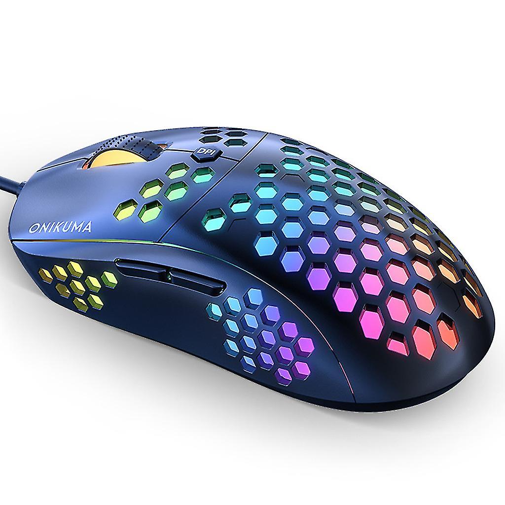 Led Wired Mouse Optical Mice 6 Buttons Ergonomic Honeycomb For Computer Office