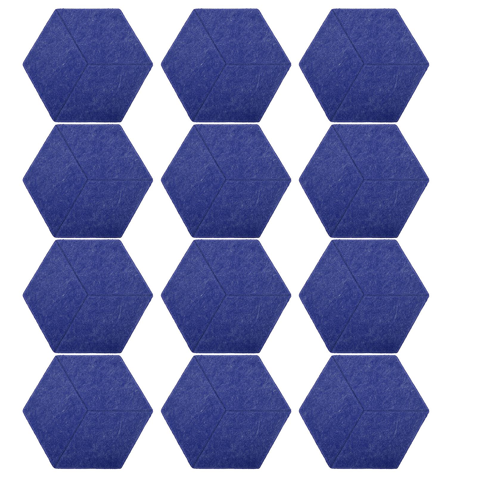 12Pcs Sound Absorbing Wedges Hex Beveled Edge Acoustic Dampening Panels for Recording Studio