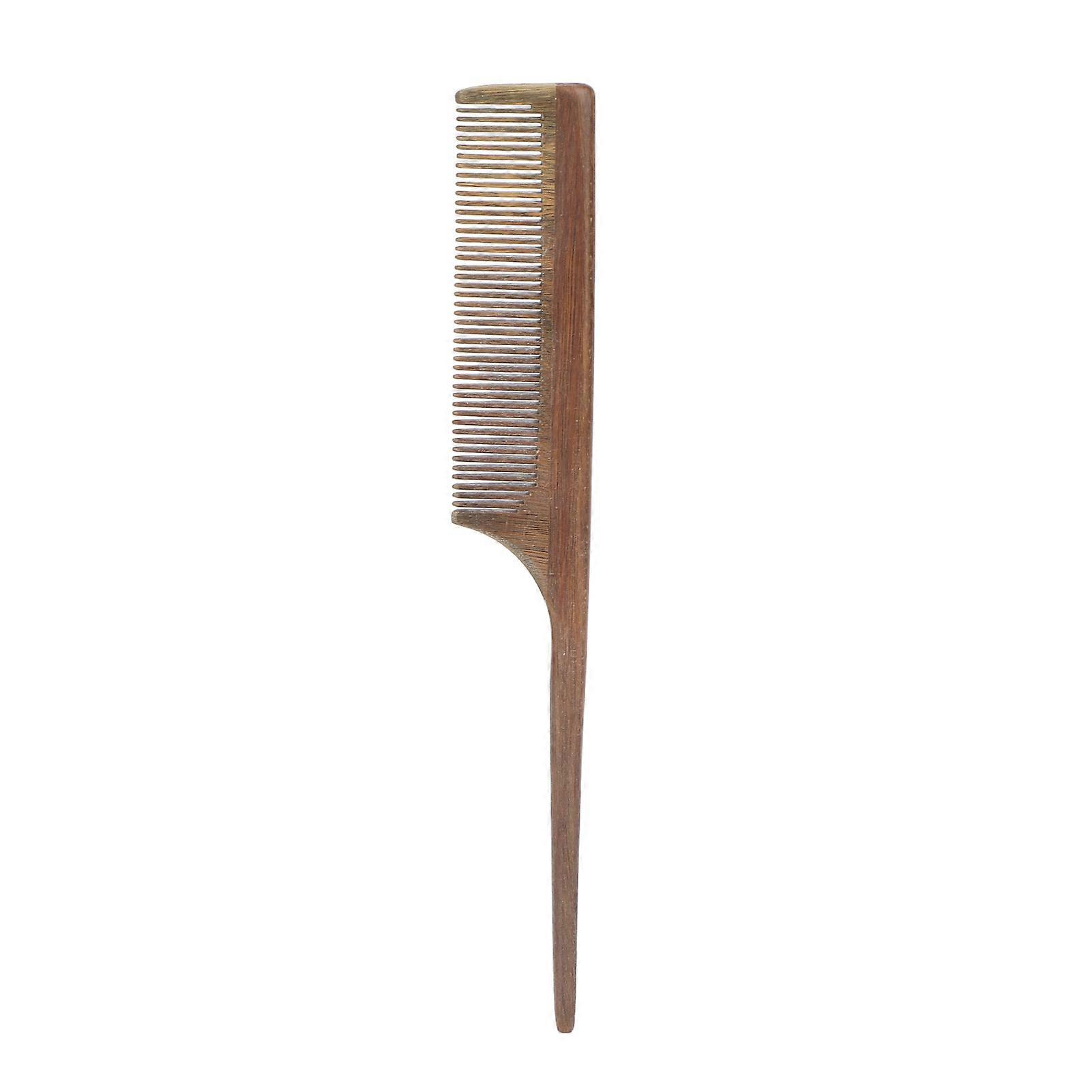 Handmade Wooden Rat Tail Comb, Round Teeth, Prevents Tangles, Sandalwood Hair Comb for Hair and Beard