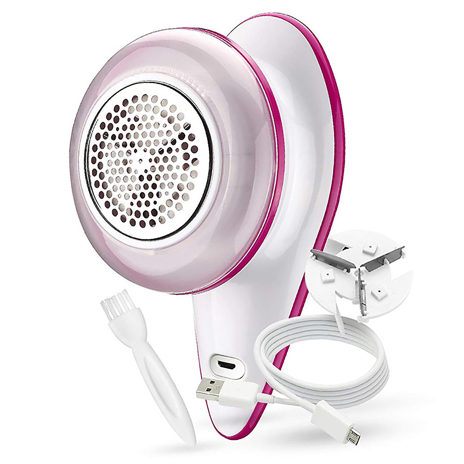 Electric Lint Remover with Blade Head Charging Indicator USB Rechargeable Ergonomic Fabric Fuzz Trimmer Rose Red