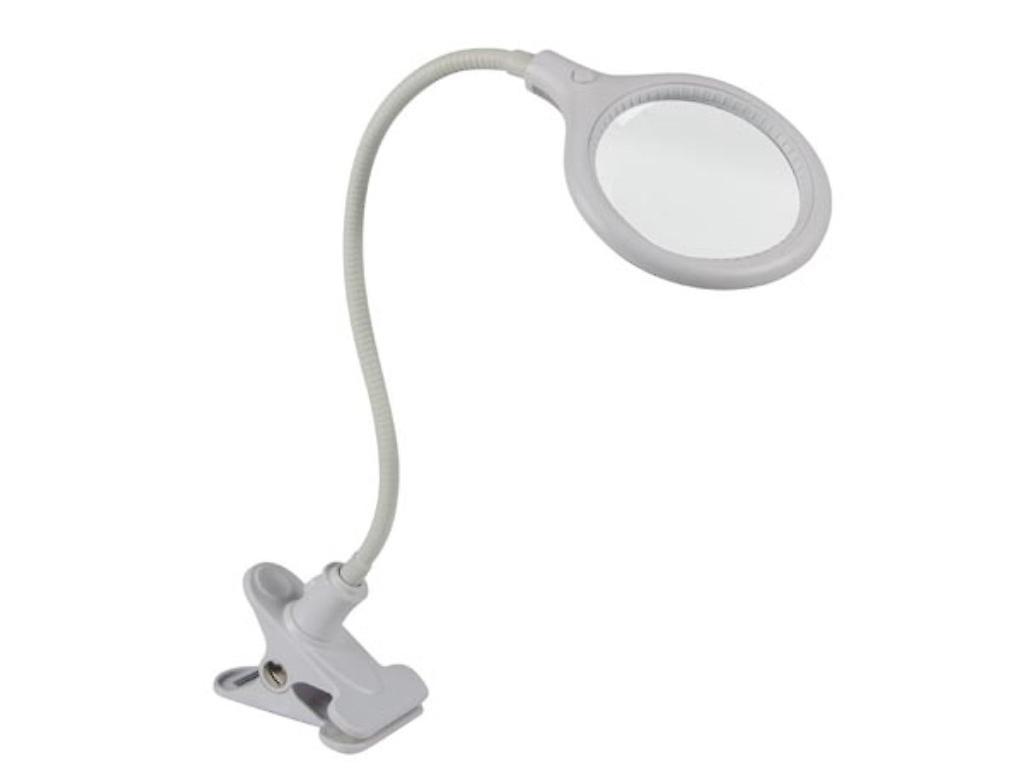 Lampa stołowa LED z klipsem i lupą - 5 dioptrii - 6 W - 30 diod LED - biała