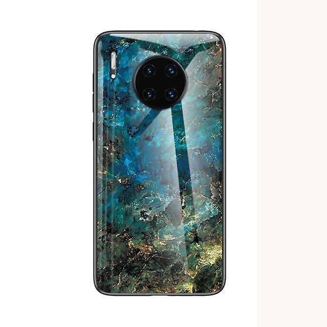 Marble Shockproof Tempered Glass Case for Huawei Y9 Prime / P Smart Z - Green