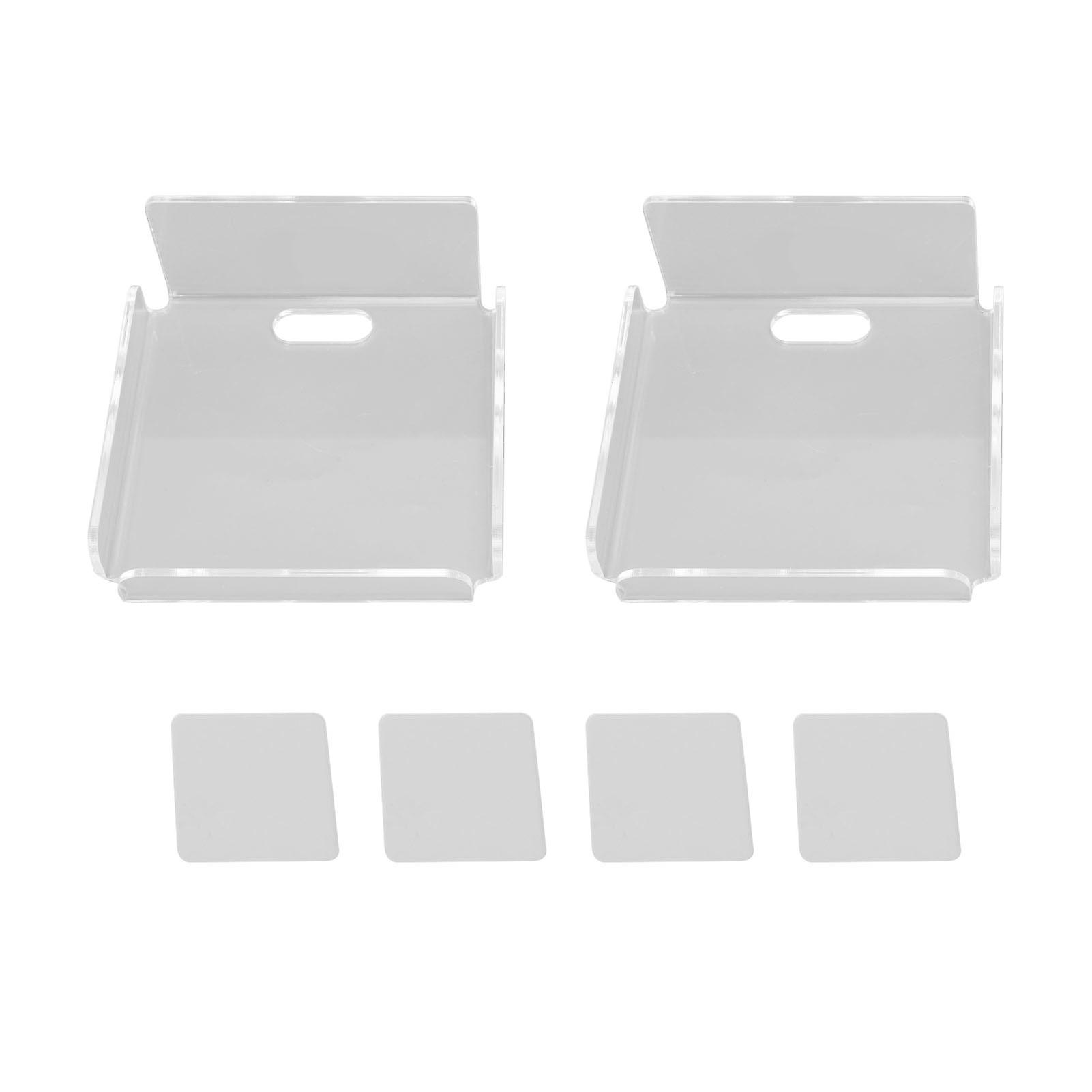 2pcs Small Speaker Wall Shelf Acrylic Adhesive Multi Angle Adjustment Space Saving Security Cameras Floating Shelf for Home Office