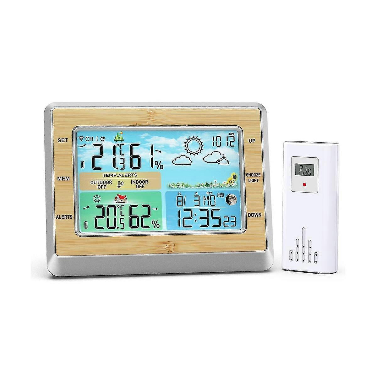 Wireless Temperature & Humidity Sensor With One Transmitter Color Screen / Switch Digtal Backligh