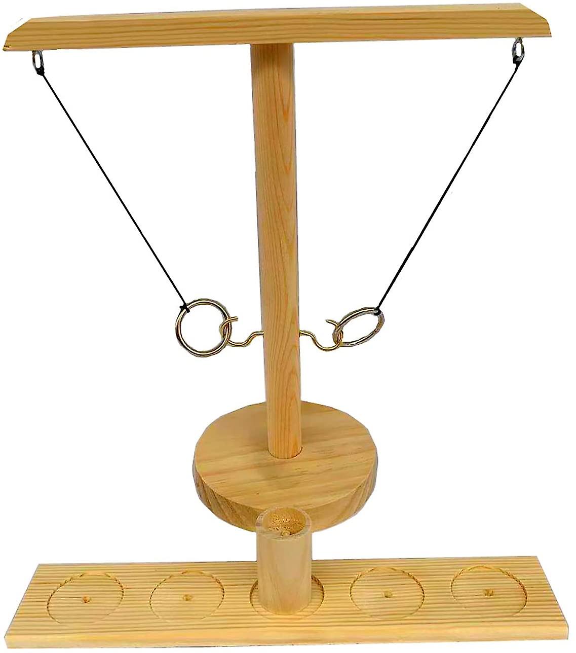 Hooks Ring Toss Game with Shot Ladder Bundle Beige