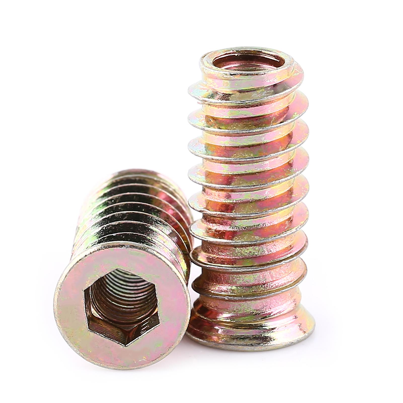 Puukalusteiden kierteitetty insertti teräsmutterit kuusiohylsyruuvi mutteri (M6 * 25mm)