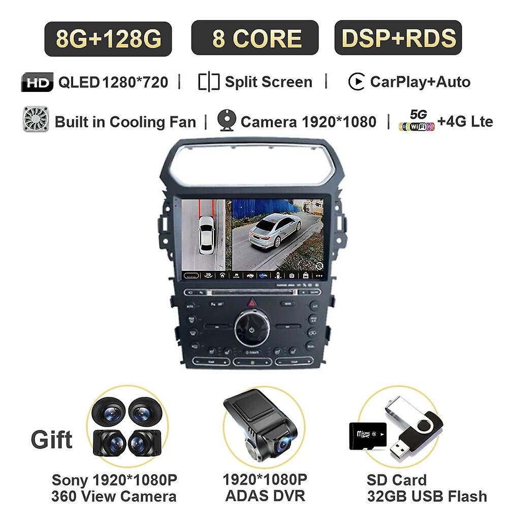 Android 13 System 8 Core für Ford Explorer 5 2011 - 2019 Autoradio Auto Wireless Carplay Multimedia Video Player Navigation GPS