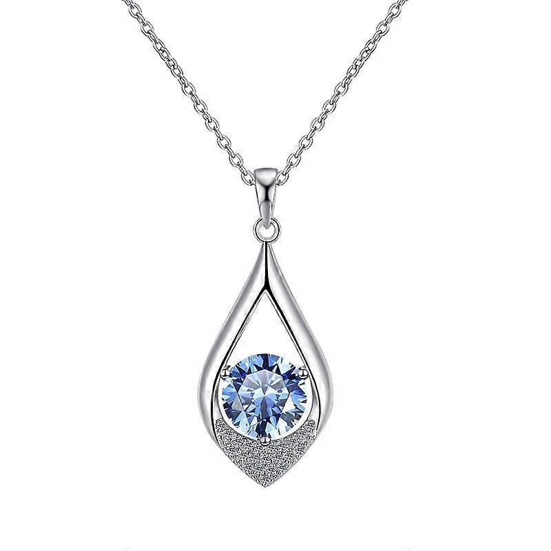 Necklace-Silver Drop-Moissanite-Chic Charm