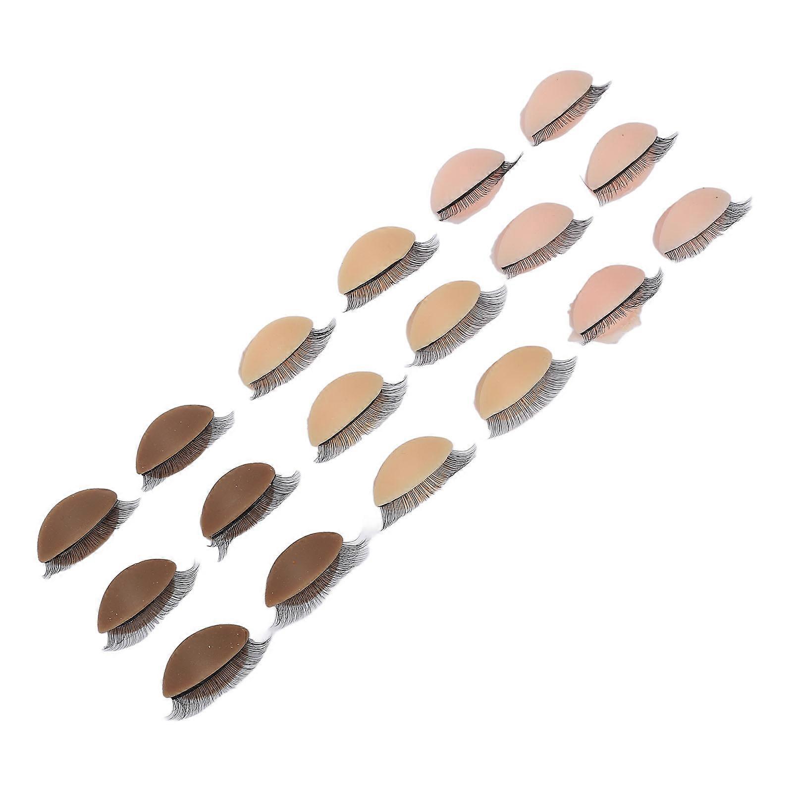 9 Pairs Replacement Eyelids for Mannequin Head Practice Removable Eyelids with Double Layer Eyelashes