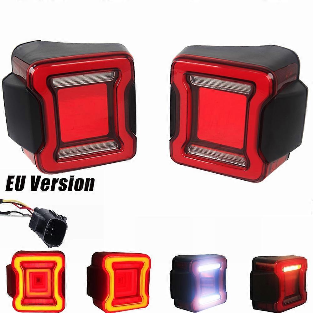 Red Led Tail Lights Rear Reverse Brake Lamp For 2007-2016 Jeep Wrangler Jk Car Taillight