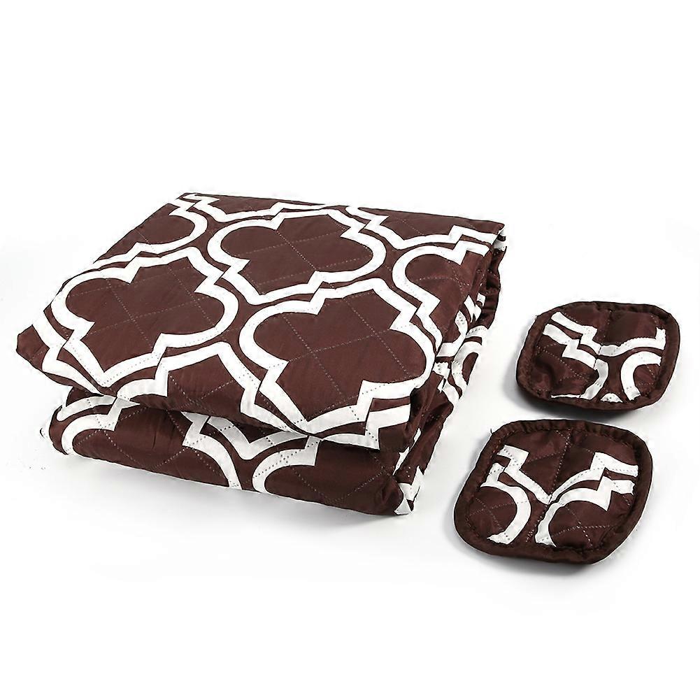 Polyester Pongee Waterproof Non-slip Dirty Resistant Pet Sofa Cushion Ultrasonic Impressing Pets Lounge Mat PadDark Coffee Printing Three People 167x1