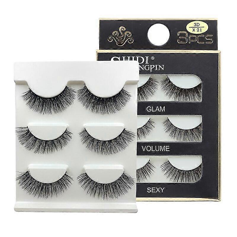 Jianghuo 3 Pairs Natural False Eyelashes Thick Make Ups 3D Mink Lashes Soft Eyelash Extension Fake Eyelash Long Mink Eyelashes