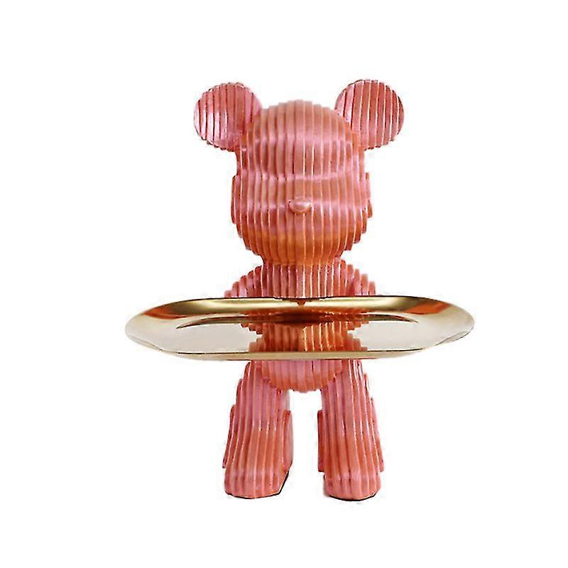 Jianghuo שרף מופשט פסים מגש אחסון צלמיות לסלון ביתי שולחן עבודה כניסה לאביזרי ארון טלוויזיה מתנה, אדום 2