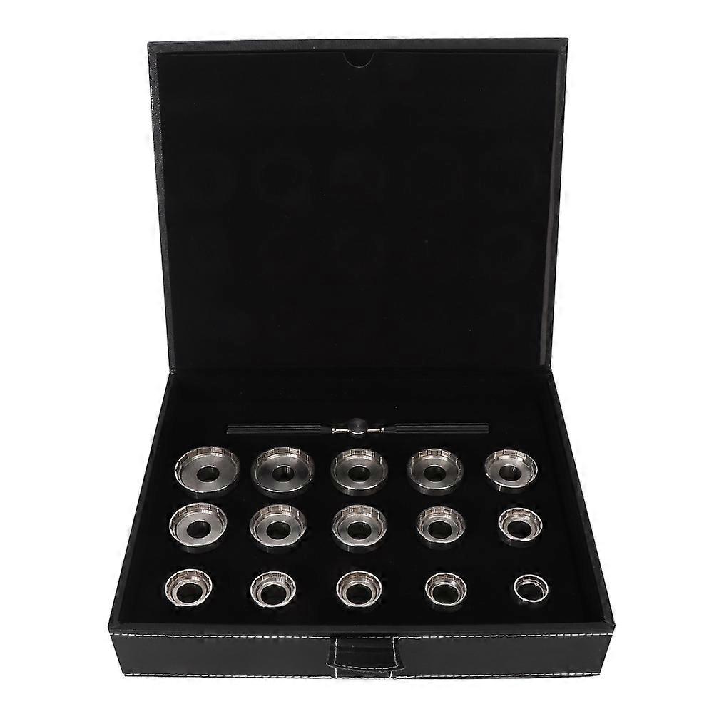 Professional Watchmaker Watch Back Case Opener Repair Battery Replace Tool With 15 Dies