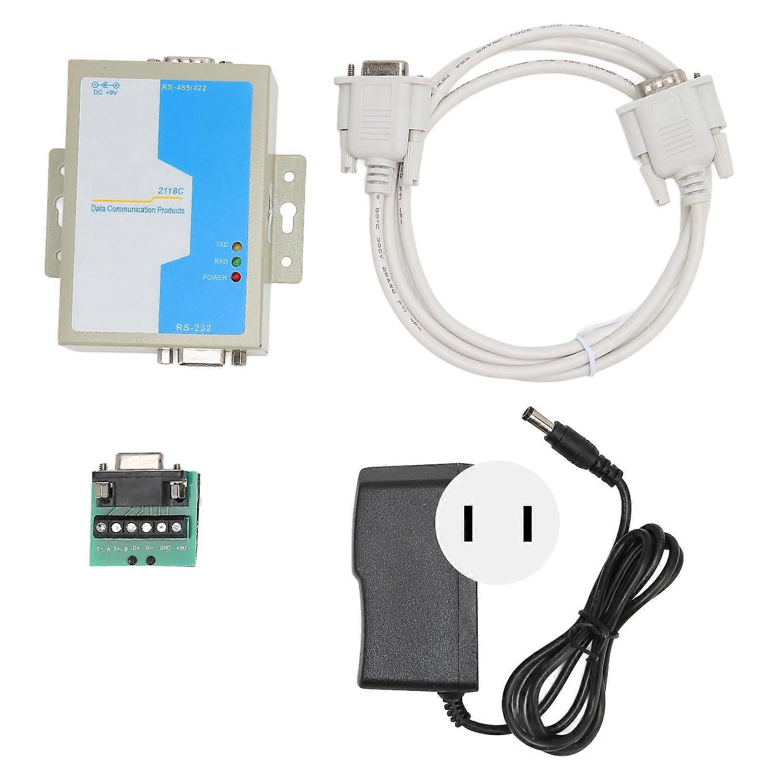 RS232 to RS485 RS422 Converter Industrial Grade Lightning Protection Communication Data Adapter 100?240V US Plug