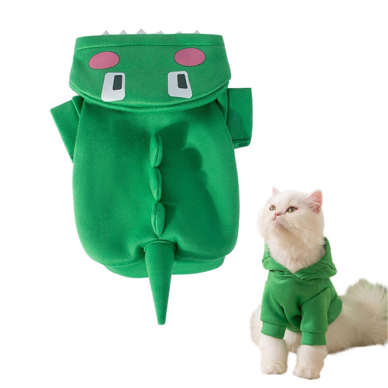 Ande Online] Green Dinosaur M (recommended weight 5-8 pounds) Dog Dinosaur  Hoodie Cute Style Cat Two Leg Pet Clothes Teddy Transformation Dress |  Fruugo UK