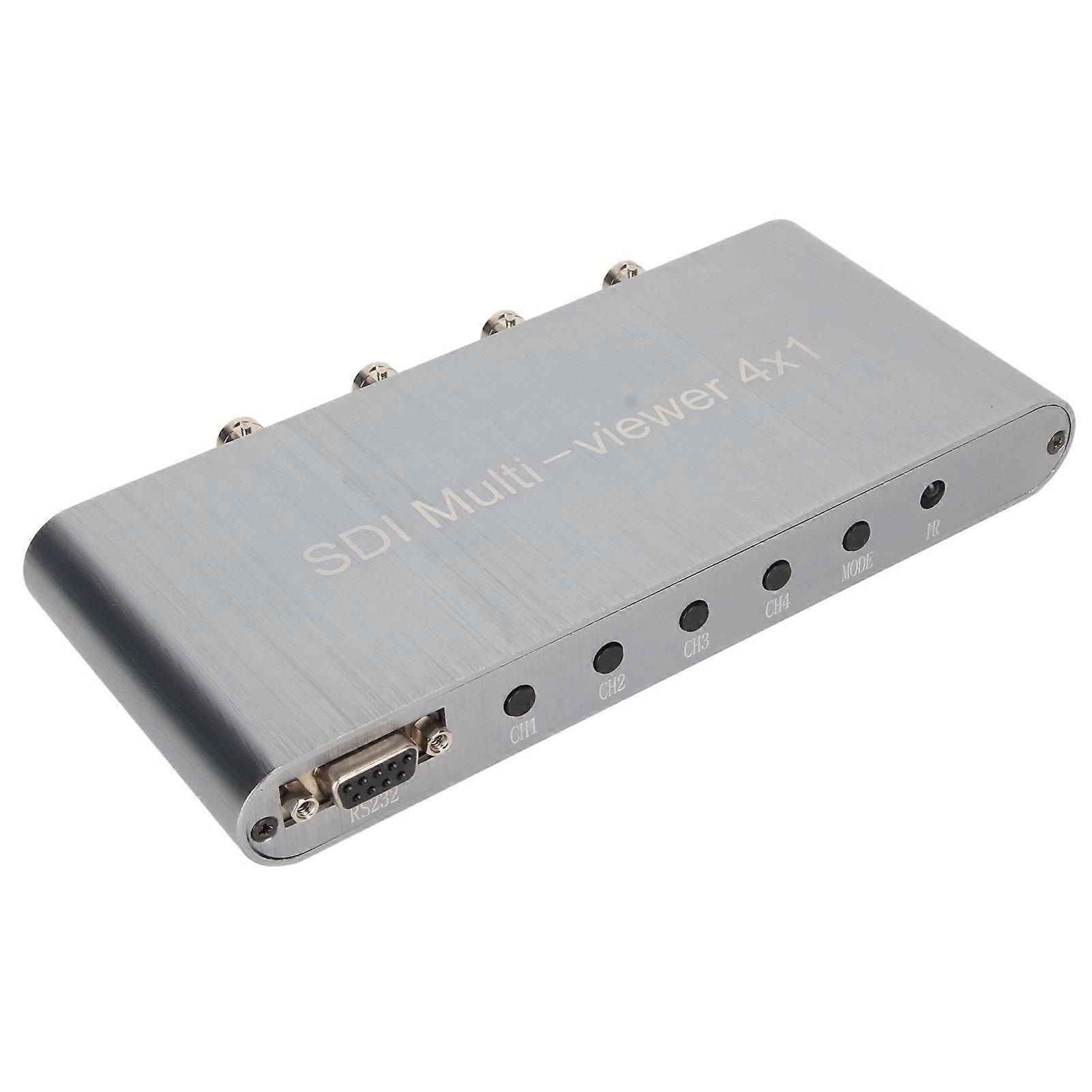 SDI Multi Viewer 4 SDI in 1 HD Multimedia Interface Out 1080p Ausgang 4 Anzeigemodi Quad Screen Switcher 100240V EU-Stecker