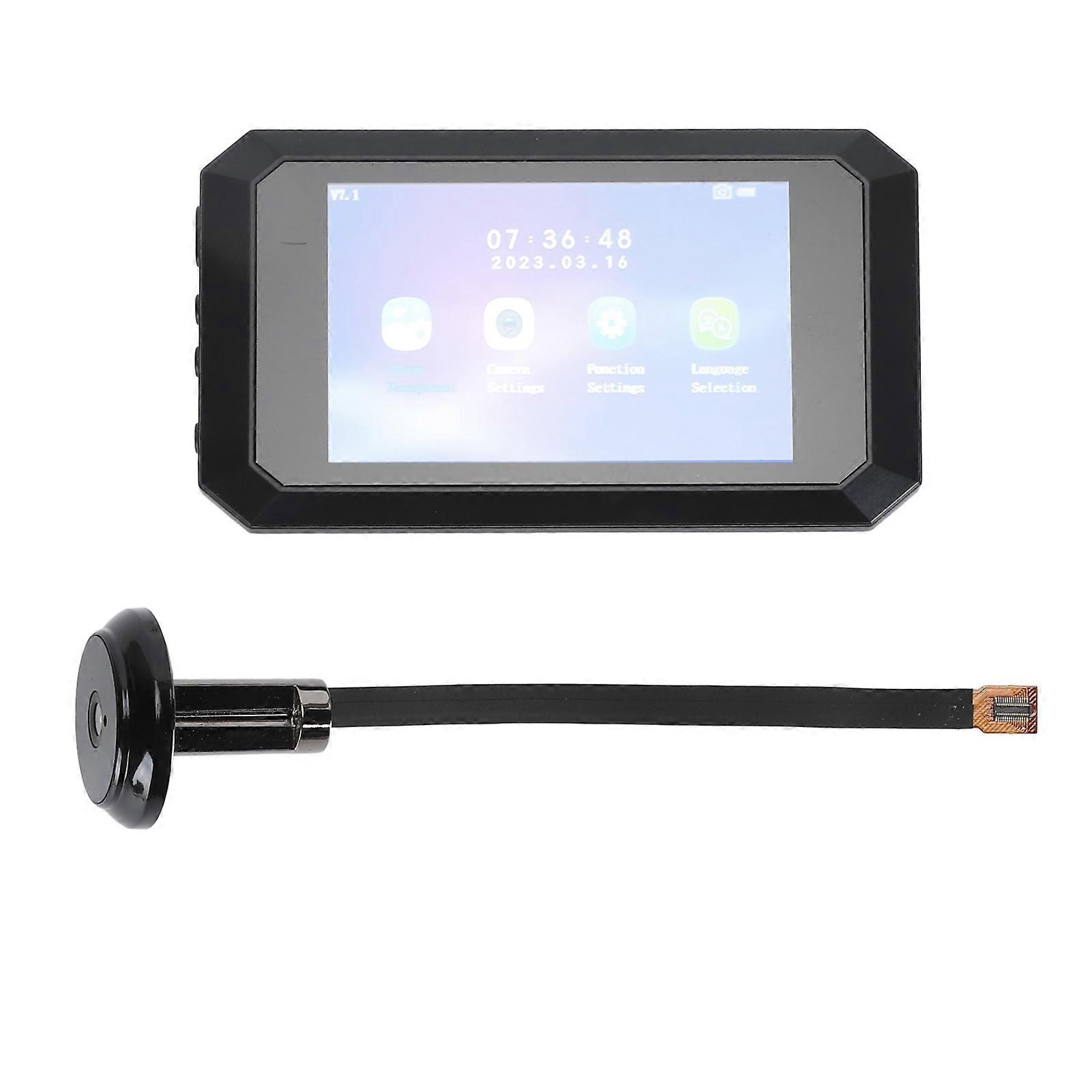 Door Peephole Viewer Camera 3.97in Smart Electronic Visual 1080P 135 Degree Wide Angle Wireless Video System Black