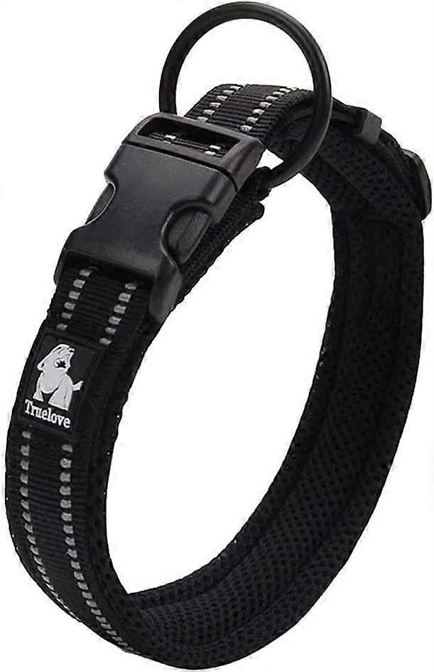 真の愛調節可能な反射犬用首輪ソリッドナイロンコンフォートパッド入りクラシックペットカラーTLC5011(オレンジ、S)