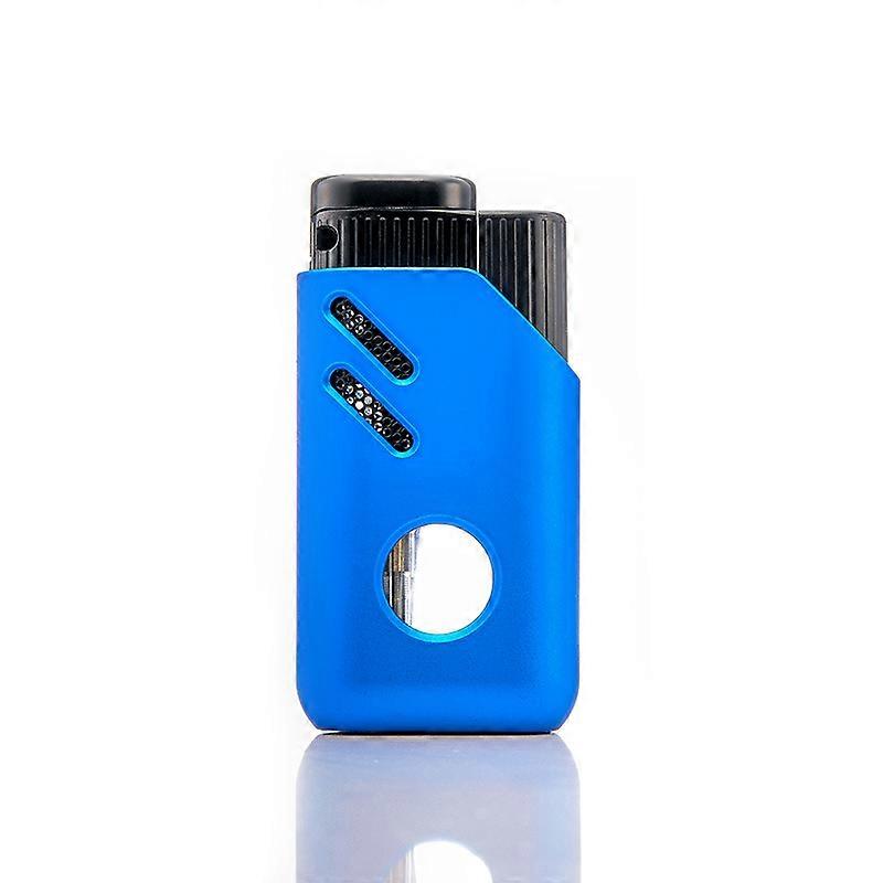 Customized Hot-Selling Butane Transparent Three Torch Lighter Outdoor Fire-Making Portable Smoking Set Blue Flame Cigar Inflatable Fire