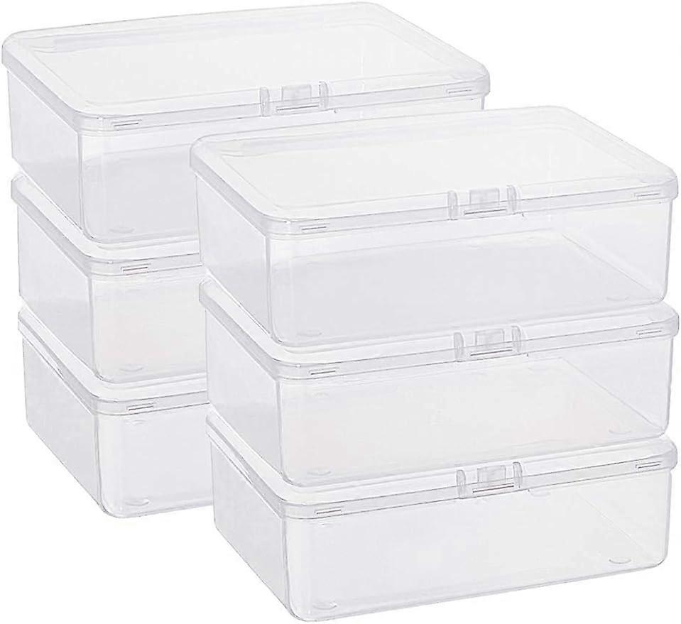 6Pack 5.6x4.2x1.8 Clear Plastic Box Containers with Lids