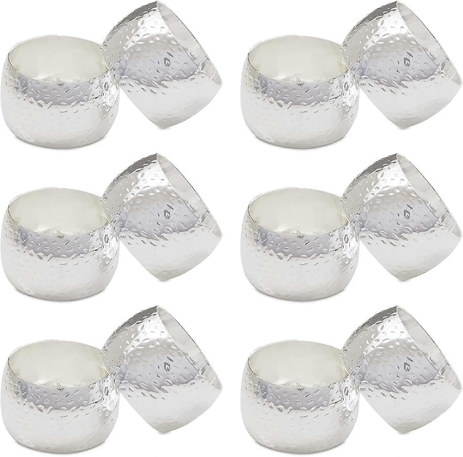 Set of 12 Silver Napkin Rings Set for Weddings, Home and Part PRE