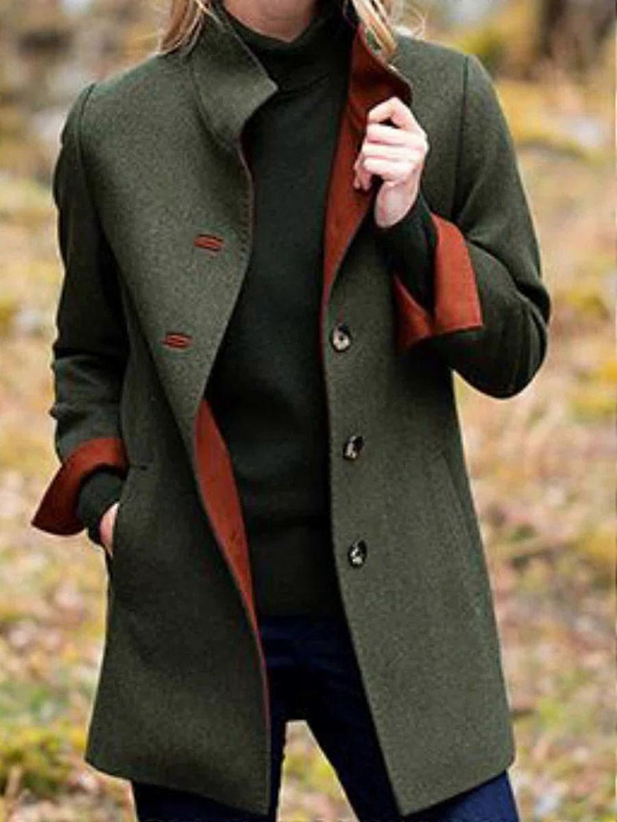 2024 höst/vinter kvinnors retro stil elegant ull temperament kappa W275