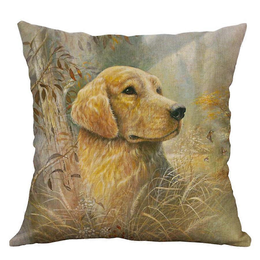 ヴィンテージ犬プリント枕カバークッションカバーソファ家の装飾コットンリネンデザイン1005jpjcjh