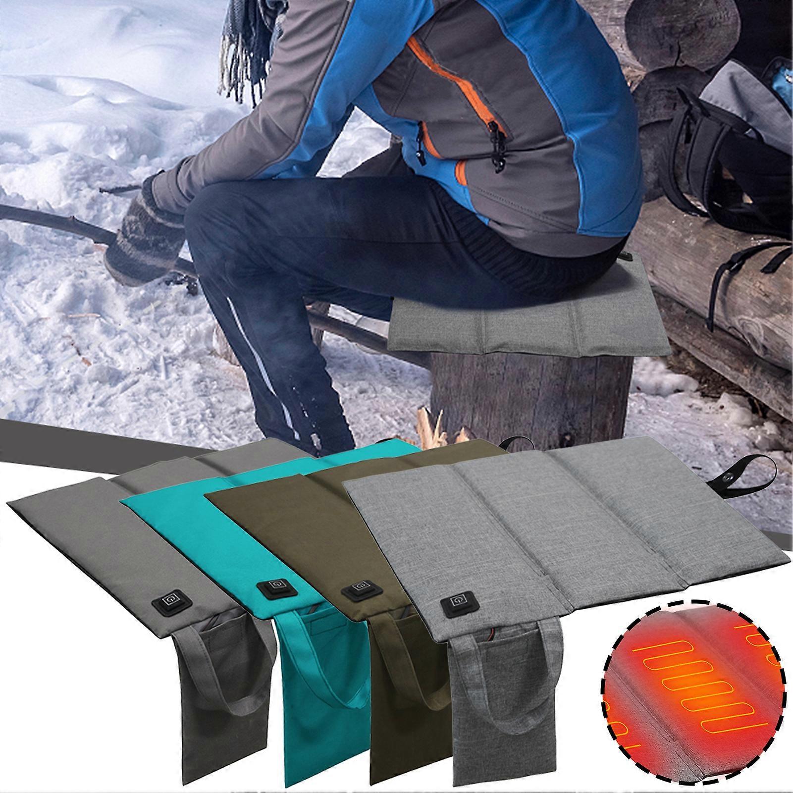Foldable USB Heated Seats Cushion for Office Stadiums Camping Rechargeable Heated Seats Pad