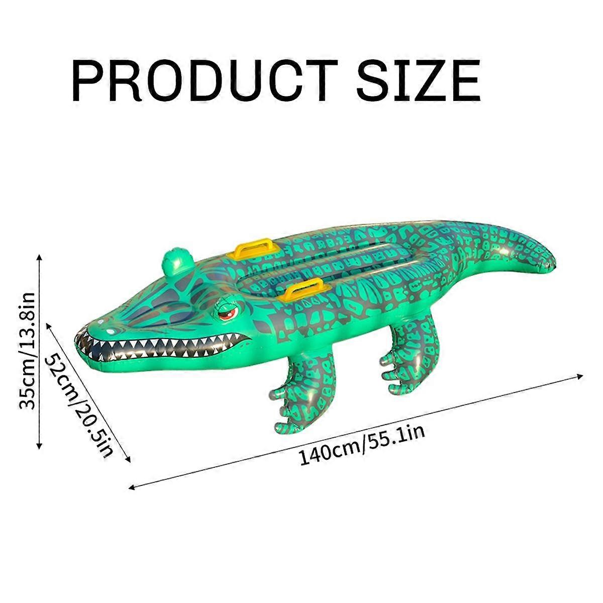 Reptile Ride on Toys, Crocodile Inflatable Pool Float for Kids, Fun Beach and Pool Toy, Giant Infla