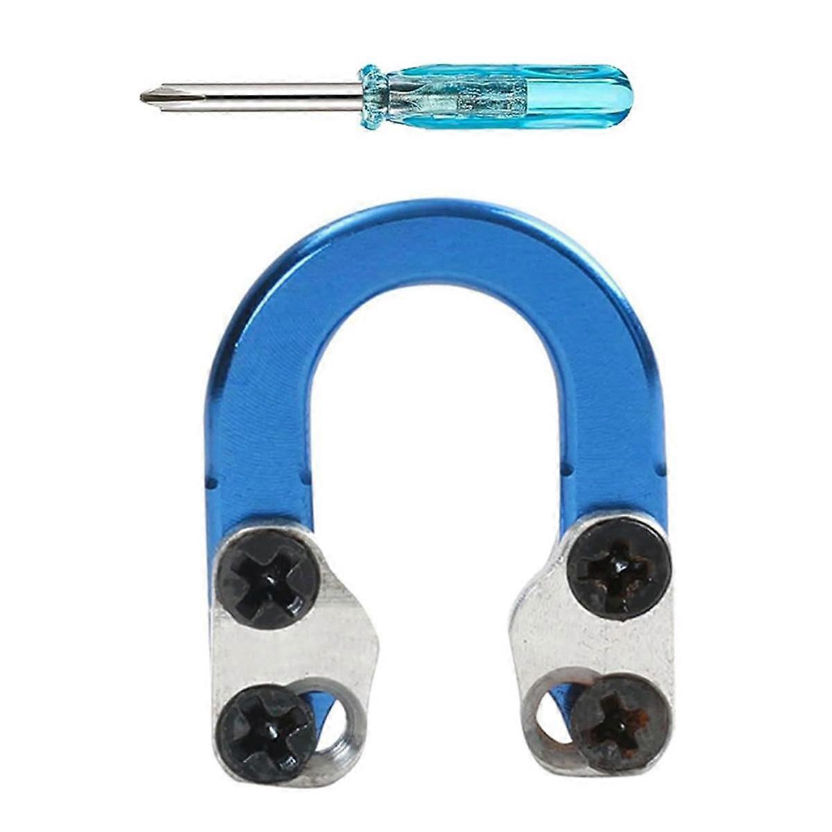 1 Pack Bueskyting Compound Bow D Loop-Metal D Ring Buckle Release Nocking Loop med skrutrekkere, blå