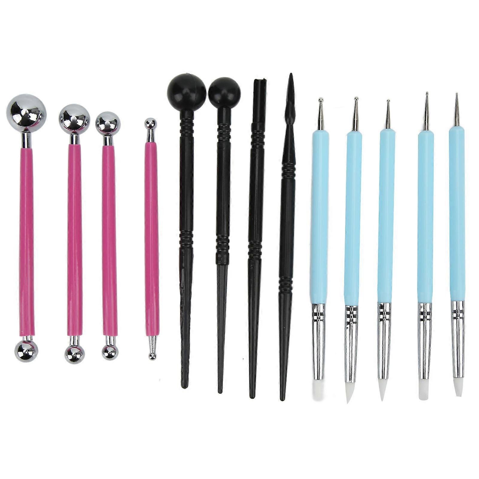 13Pcs Modeling Clay Sculpting Tools Set Complete Tools Various Sizes Ball Stylus Dotting Tools for DIY Pottery Sculpture