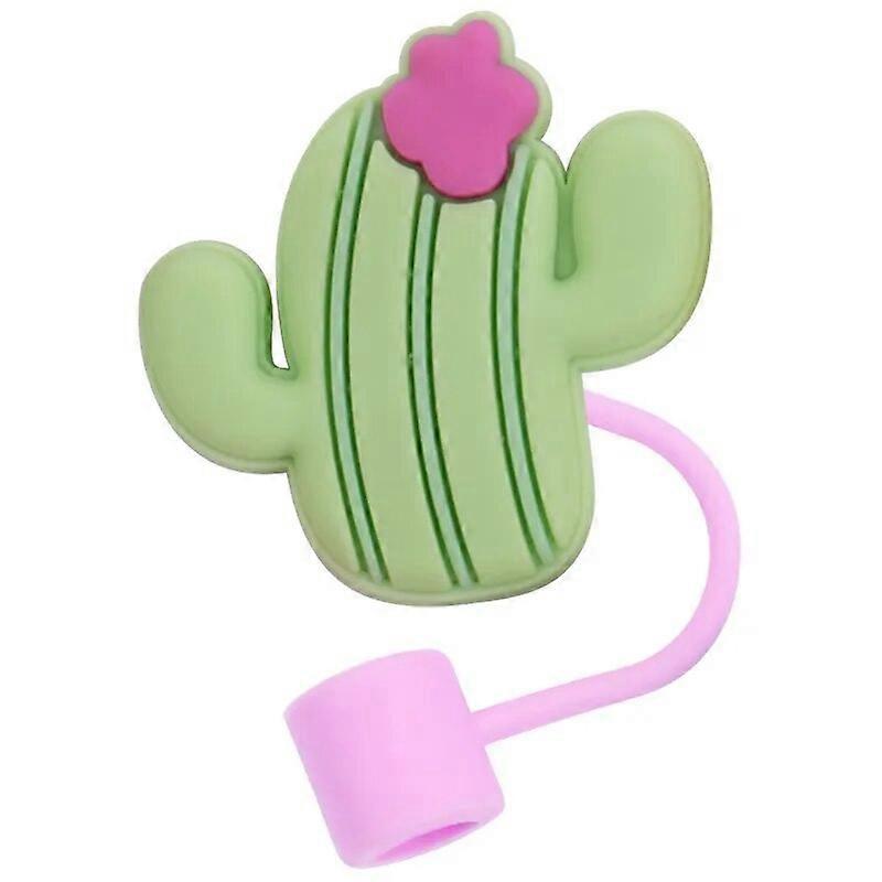 1pcs New donuts cartoon reusable 8MM silicagel straw cap airtight and dustproof splashproof straw cover for