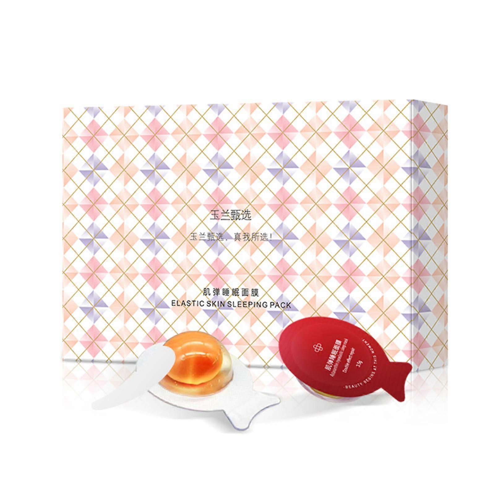 unbrand 5pcs/Box No-Wash Facial Mask Moisturizing Brightening Egg Shape Sleeping Mask 1 Box Of 5 Cap