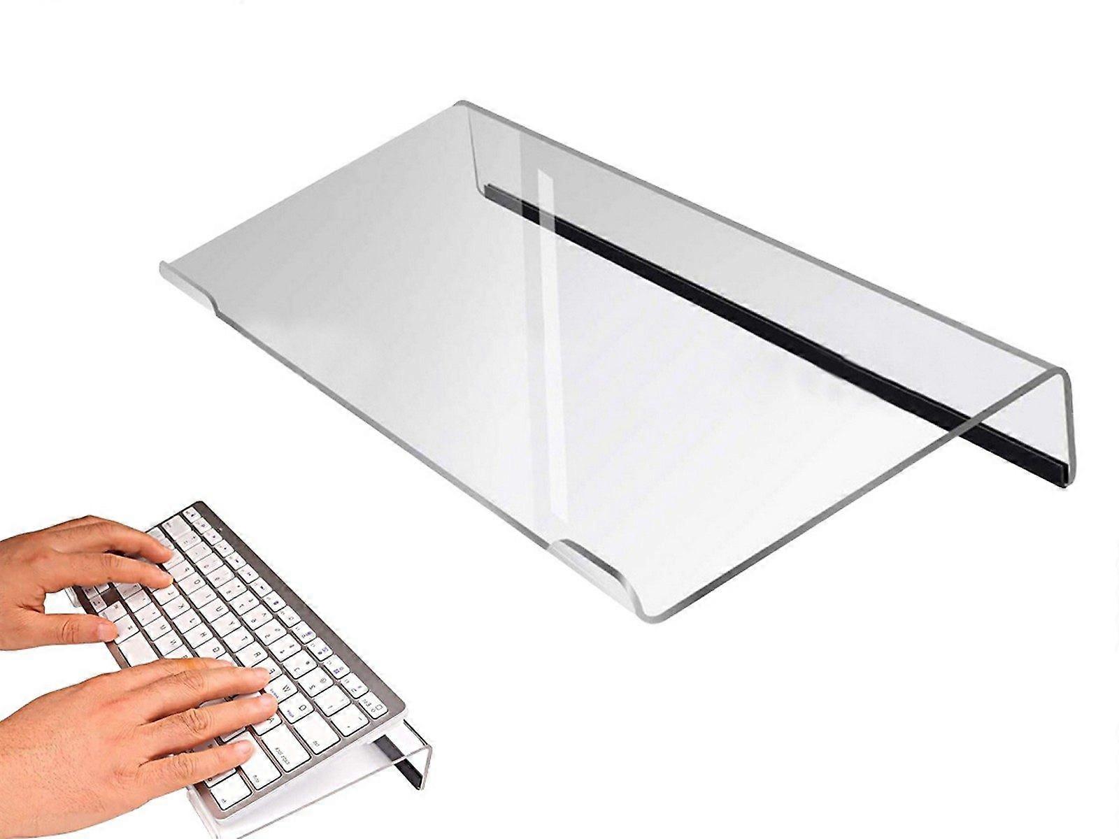Tilted Computer Keyboard Stand Acrylic Keyboard Holder with Anti-Slip Strip