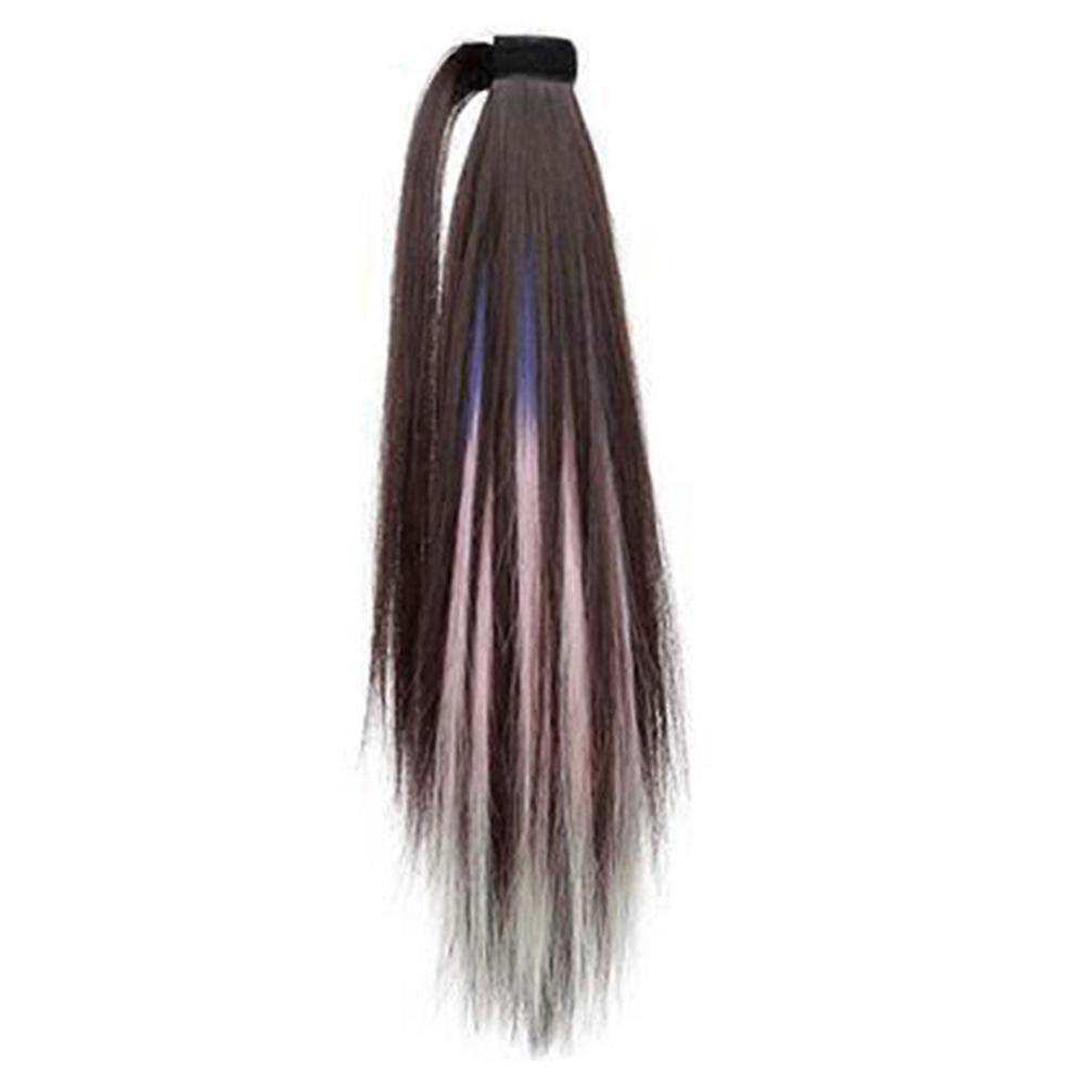 Women's Clip in Ponytail Extension Straight Synthetic Hairpiece Wrap Around Synthetic Hairpieces for Daily Wear