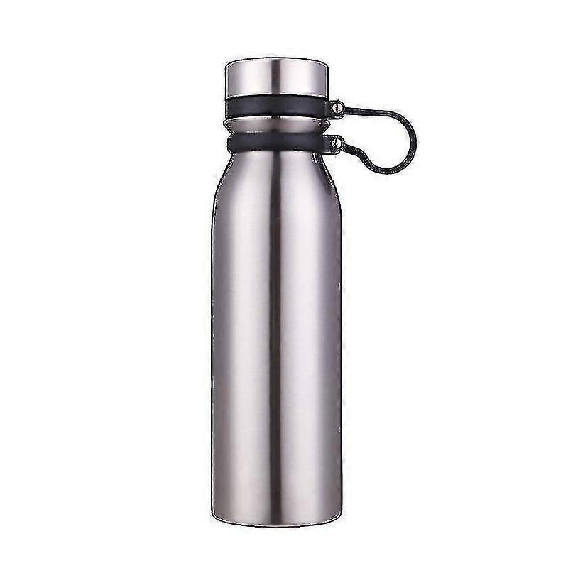 Yaju 600ml Double Seal Thermos With Vacuum Handle, 1 Pack, Silver