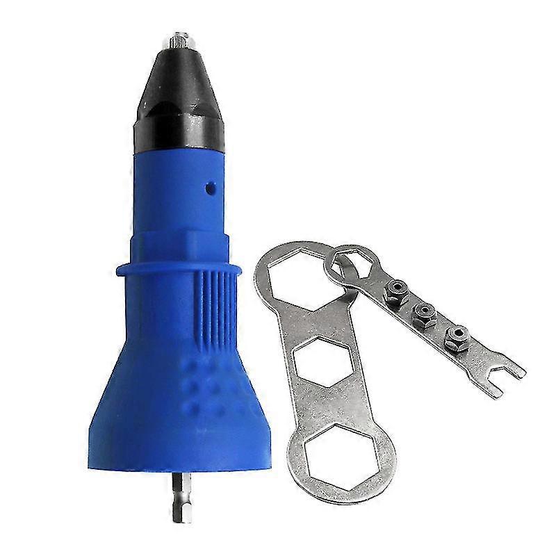 Jinxiu Rivet Gun Cordless Drill Chuck Adapter Insert Nut Tool Rivet Adapter Kit For Hand Tools Power Machine Accessories1pcs-blue