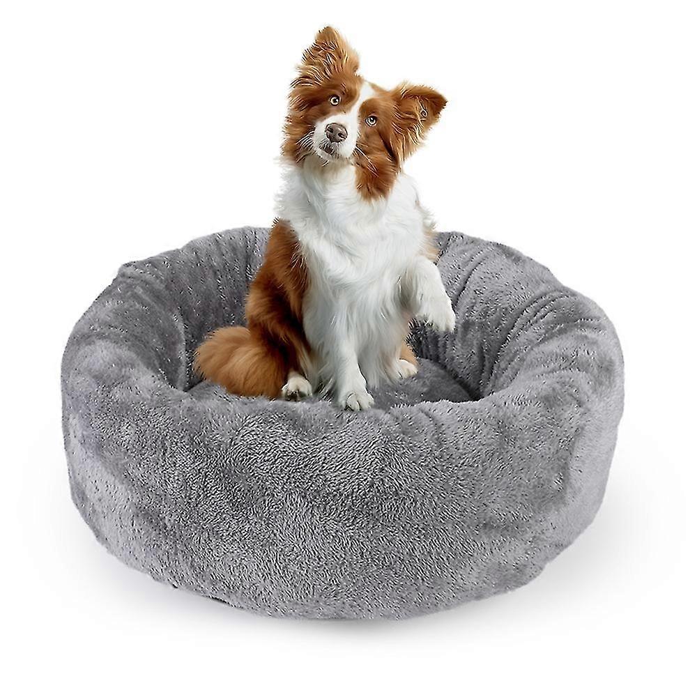 Small Dog Bed Cat Bed Plush Pet Cushion Sofa, Washable Anti-anxiety Cuddler Fluffy Pillow Nest,50cm