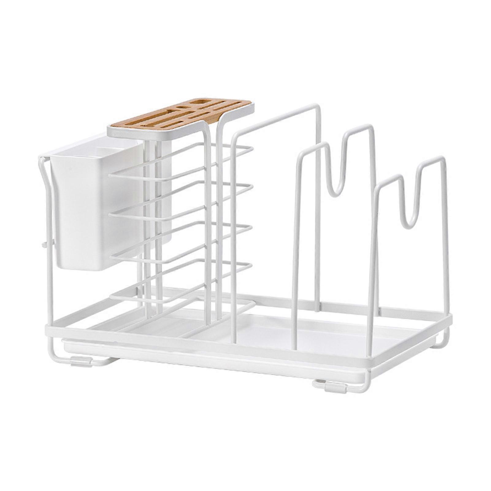 1 Set Detachable Cutting Board Rack with Cutter Holder Wrought lron Space Saving Pot Lid Organizer Cooking Utensil KAESI