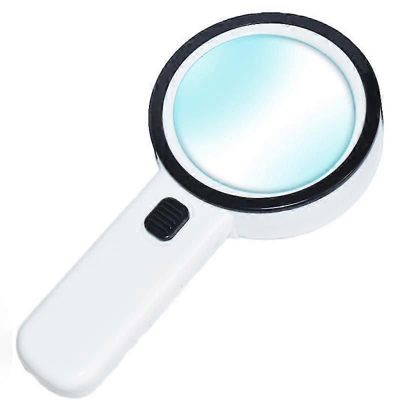 Magnifying Glass With 12 Led Lights, 40x Double Glass Lens Handheld Illuminated Magnifier Reading Ma