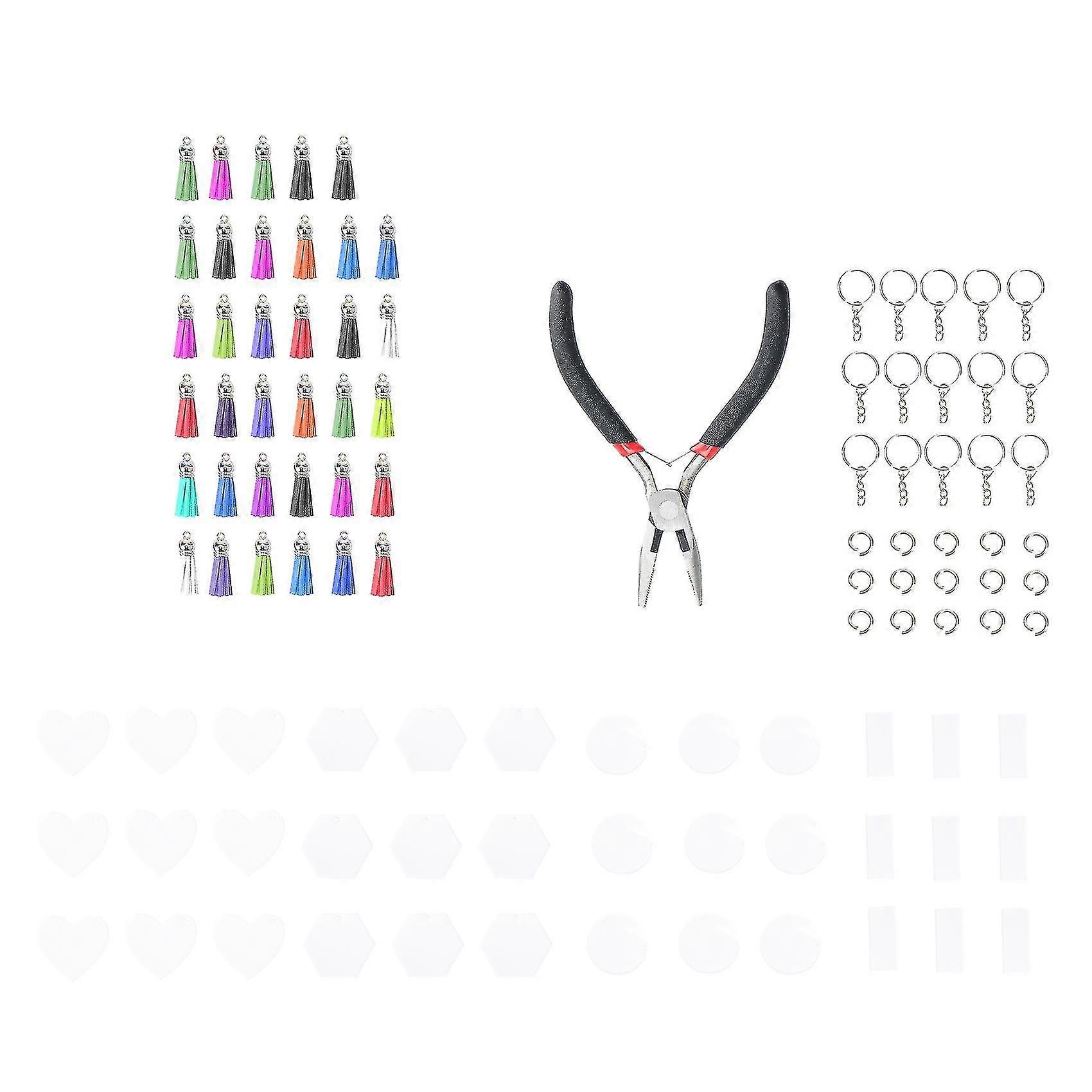 Acrylic Keychain Blanks, 144 Pcs Clear Keychains Blanks Compatible With Vinyl