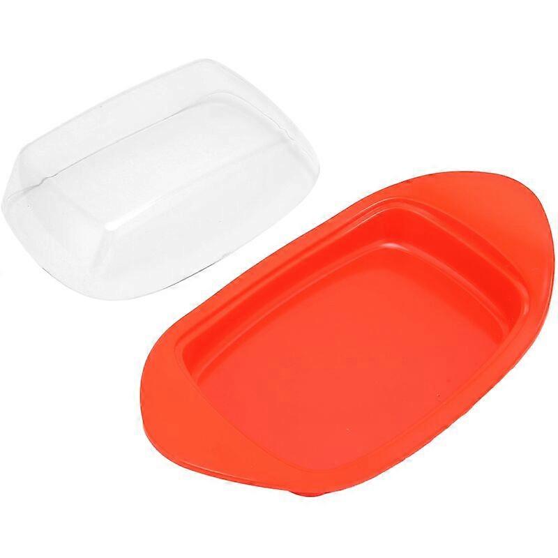 Boat Shape Butter Dish with Lid Food Grade PP Butter Chopping Bote for Chess Home Kitchen (Red)