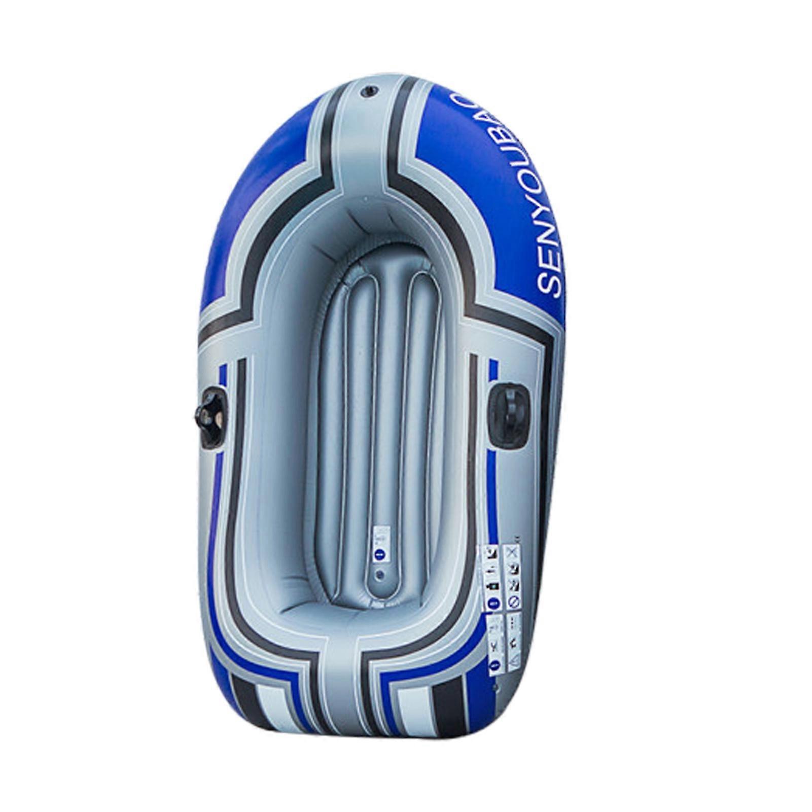 Kaesi Inflatable Boat Wear-resistant Strong Bearing Capacity High Strength Foldable with Two Paddle Mounts Water Toys Quick Inflation Blue 1 Person Ro